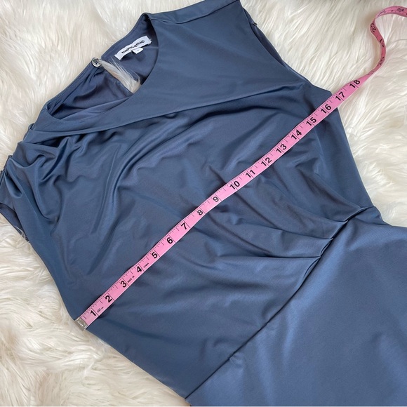 Veronica Beard Blue Merrith Fluid Jersey Knit Asymmetrical Dress - Picture 6 of 16